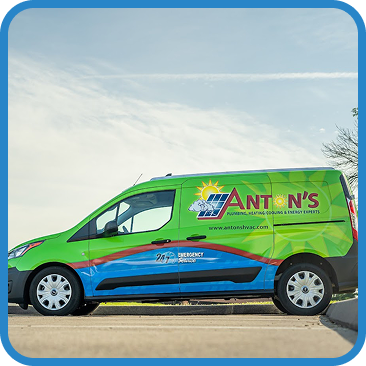 green vans parked outside