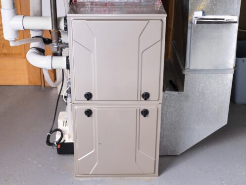 Furnace installed in a home